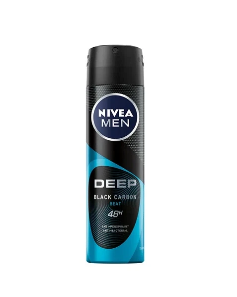 NIVEA ANTIPERSPIRANT DEO 150ML MEN DEEP BLACK CARBON BEAT 48H 